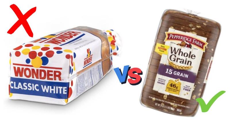 wonder bread pepperidge farm wonder bread and pepperidge farm breads with red x and green check mark