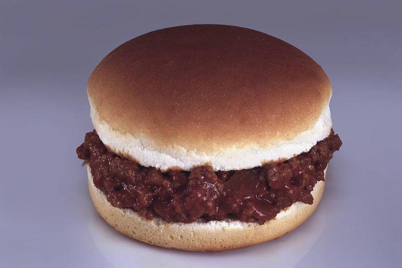 sloppy joe 88048616 A close-up view of a sloppy joe sandwich