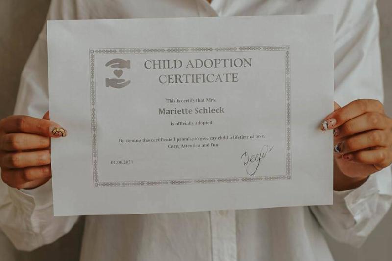 Certificate Child adoption certificate