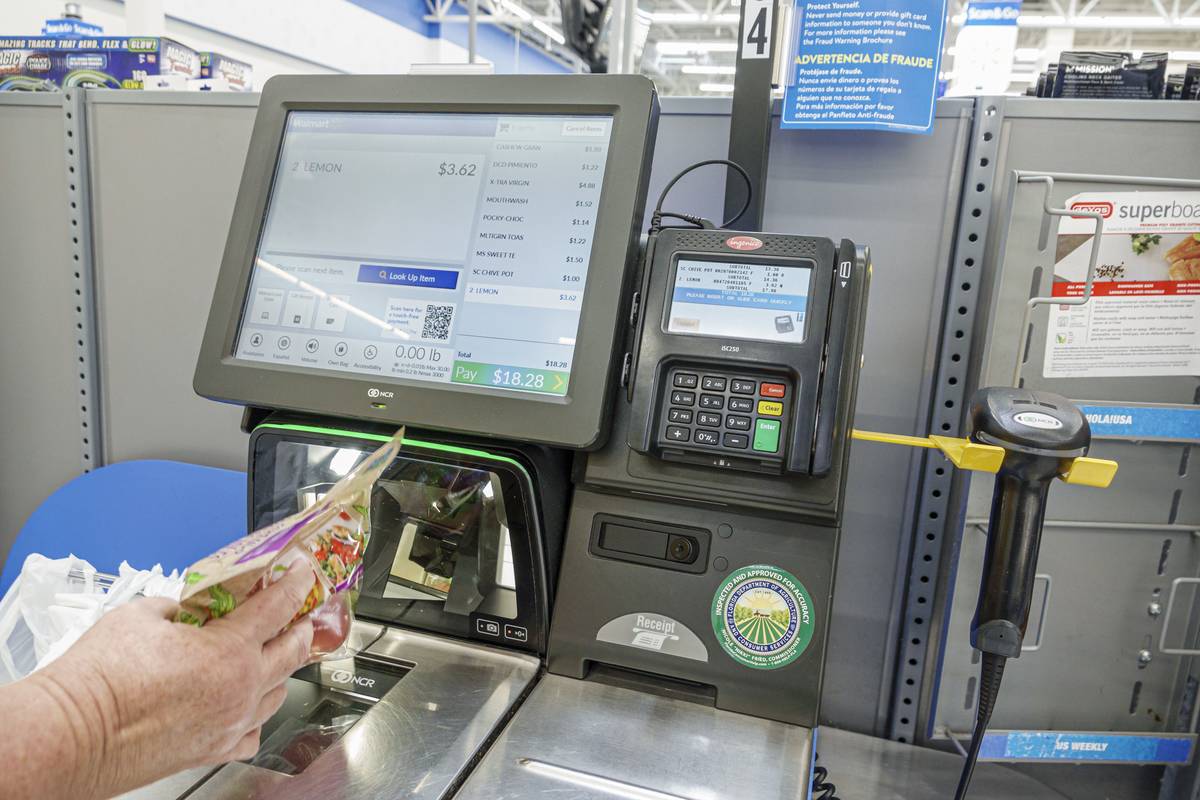 Walmart Self service Florida, Miami, Walmart department store, Self service check out scanning. (