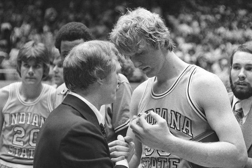 Larry Bird and his Indiana State coach