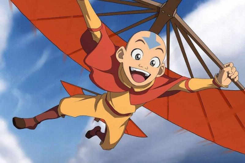 Aang flying with Daedulus-like glider in Avatar The Last Airbender Aang flying with Daedulus-like glider in Avatar The Last Airbender