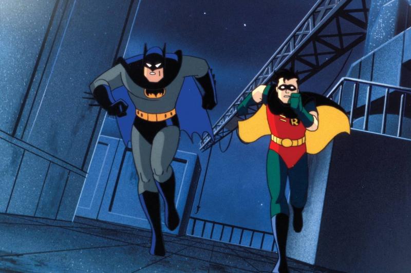 Batman and robin running in Batman The Animated Series Batman and robin running in Batman The Animated Series