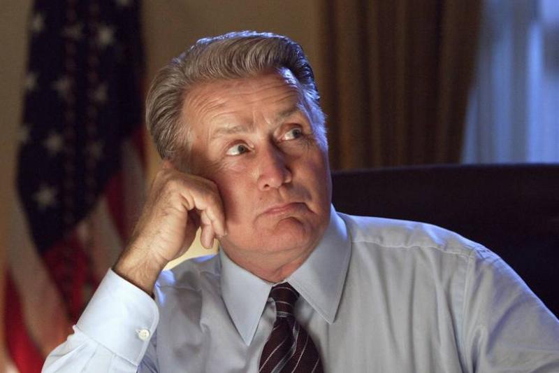 Martin Sheen leans on his hand as President Jed Bartlett in The West Wing Martin Sheen leans on his hand as President Jed Bartlett in The West Wing
