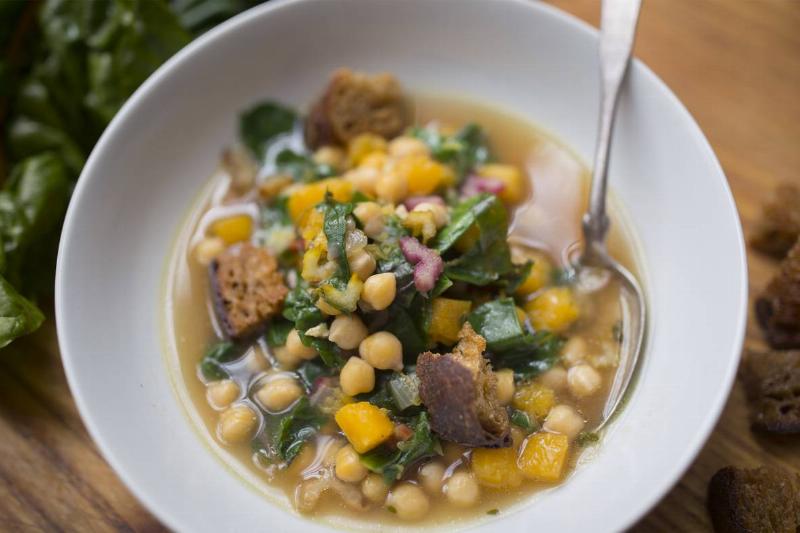 Chard, chickpea and butternut soup.
