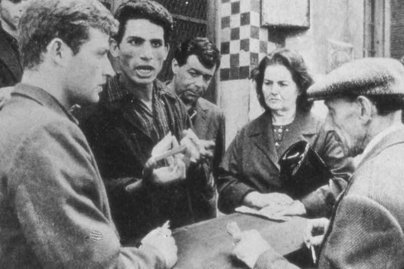 people discussing something passionately in The Battle of Algiers people discussing something passionately in The Battle of Algiers