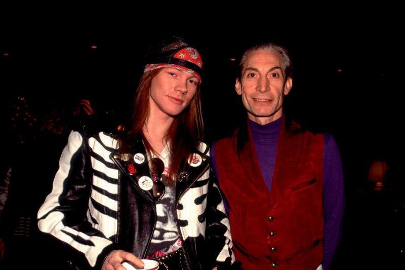 axl rose 133601211 axl rose and charlie watts posing for a photo