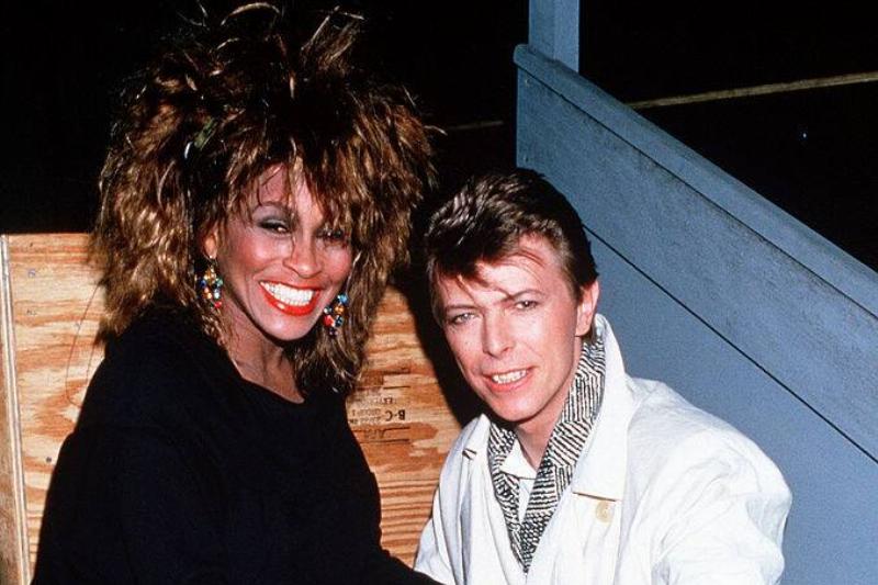 david bowie 51129435 david bowie and tina turner backstage