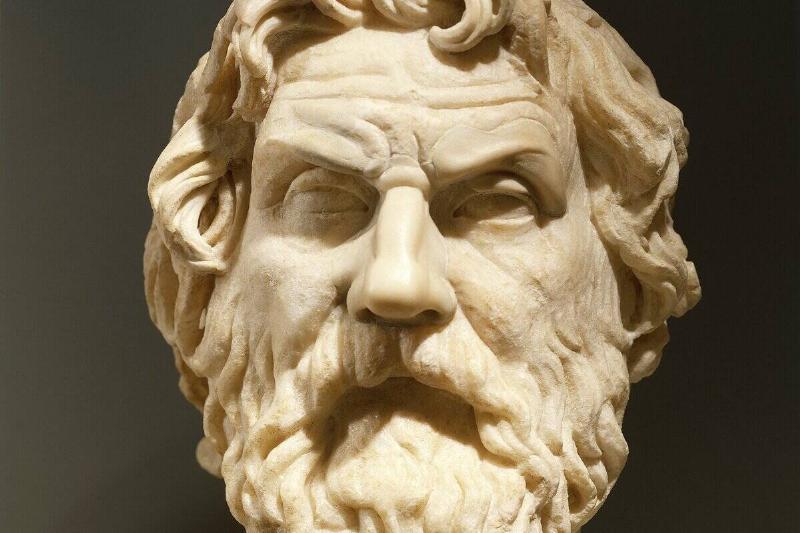 Italy, Rome, Head of Antisthenes (436 - 366 B.C.), Greek philospher, founder of Cynic School, marble Italy, Rome, Head of Antisthenes (436 - 366 B.C.), Greek philospher, founder of Cynic School, marble