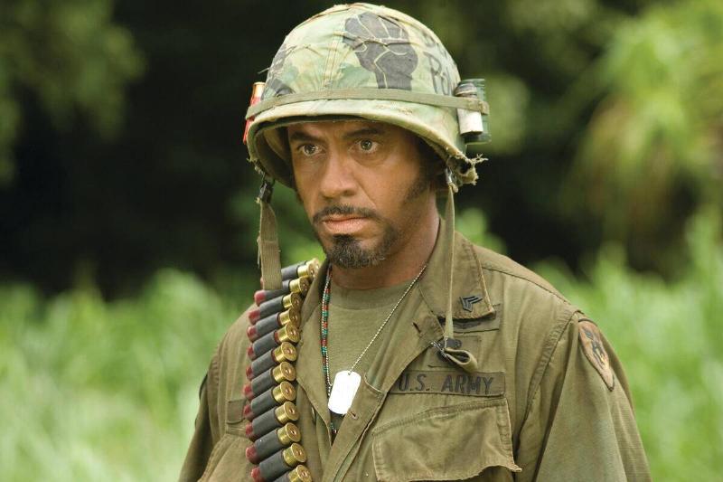Robert Downey Jr. as Kirk Lazarus as Lincoln Osiris in Tropic Thunder Robert Downey Jr. as Kirk Lazarus as Lincoln Osiris in Tropic Thunder