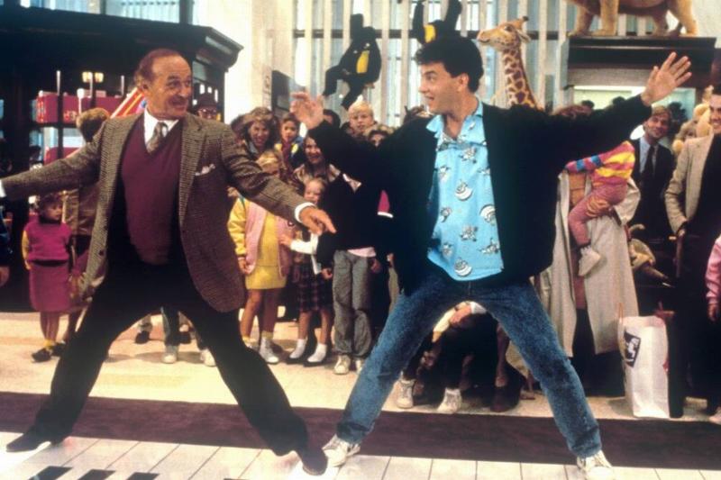 Tom Hanks dancing on giant piano with Robert Loggia in Big Tom Hanks dancing on giant piano with Robert Loggia in Big