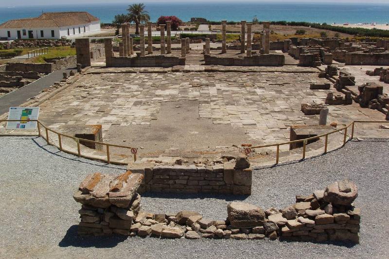 View of the Forum and the Roman Basilica of the archaeological Baelo Claudia located in the Bolonia bay, Tarifa, Cadiz. View of the Forum and the Roman Basilica of the archaeological Baelo Claudia located in the Bolonia bay, Tarifa, Cadiz.