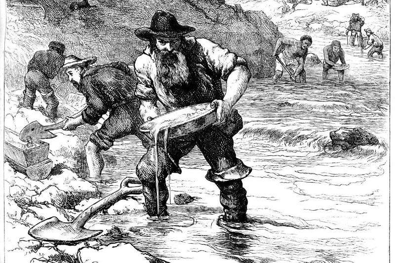 Gold washing in California, c1840s (c1880). Gold washing in California, c1840s (c1880).