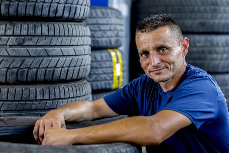 Mechanic in his garage in Podgorica Mechanic in his garage in Podgorica