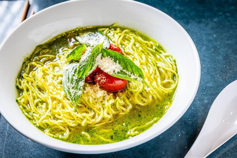 Pesto ramen at Tonari... Pesto ramen at Tonari...