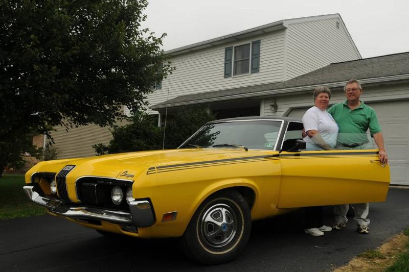 Maura and Gary Nadeau stand with their partially restored 1979 Mercury Cougar in their Wernversville driveway. Photo by Bill Uhrich 8/14/2009 Maura and Gary Nadeau stand with their partially restored 1979 Mercury Cougar in their Wernversville driveway. Photo by Bill Uhrich 8/14/2009