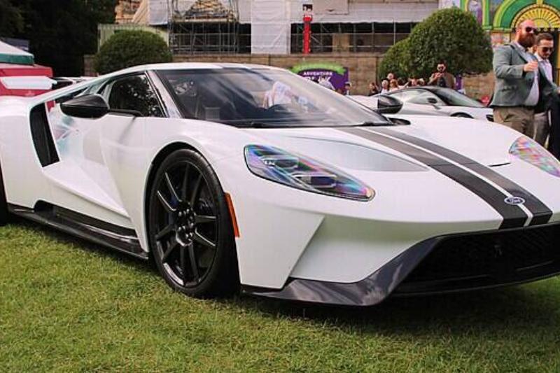 Ford GT parked on grass