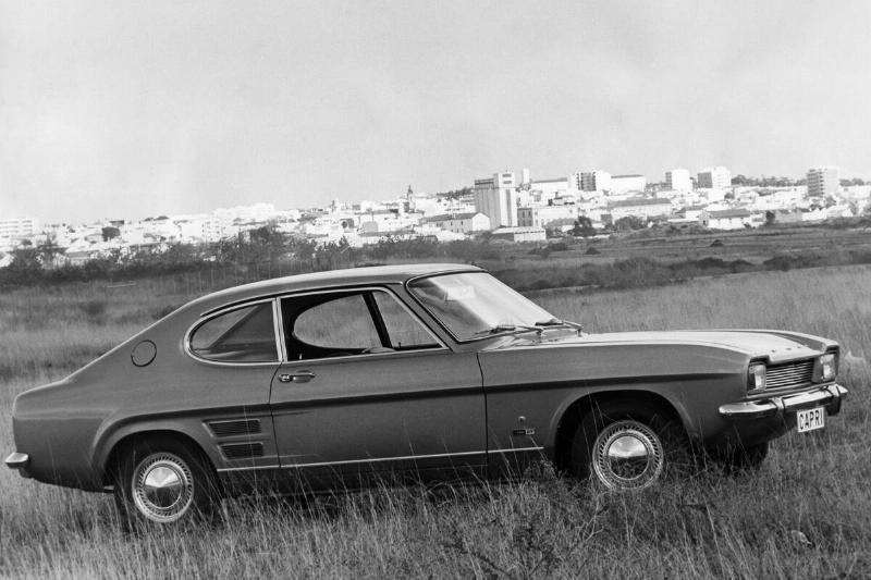 Ford Capri parked in a grassy field