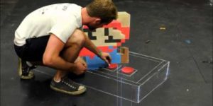 3D Super Mario Chalk Art.