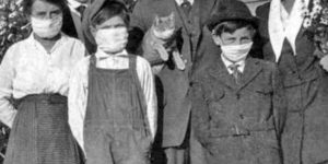 Even the cats got face masks during the Spanish Flu epidemic, circa 1920.