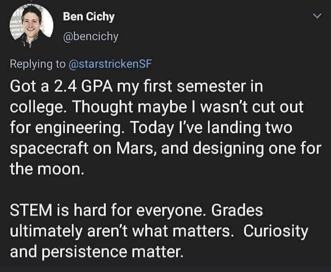 Curiosity and persistence matter.