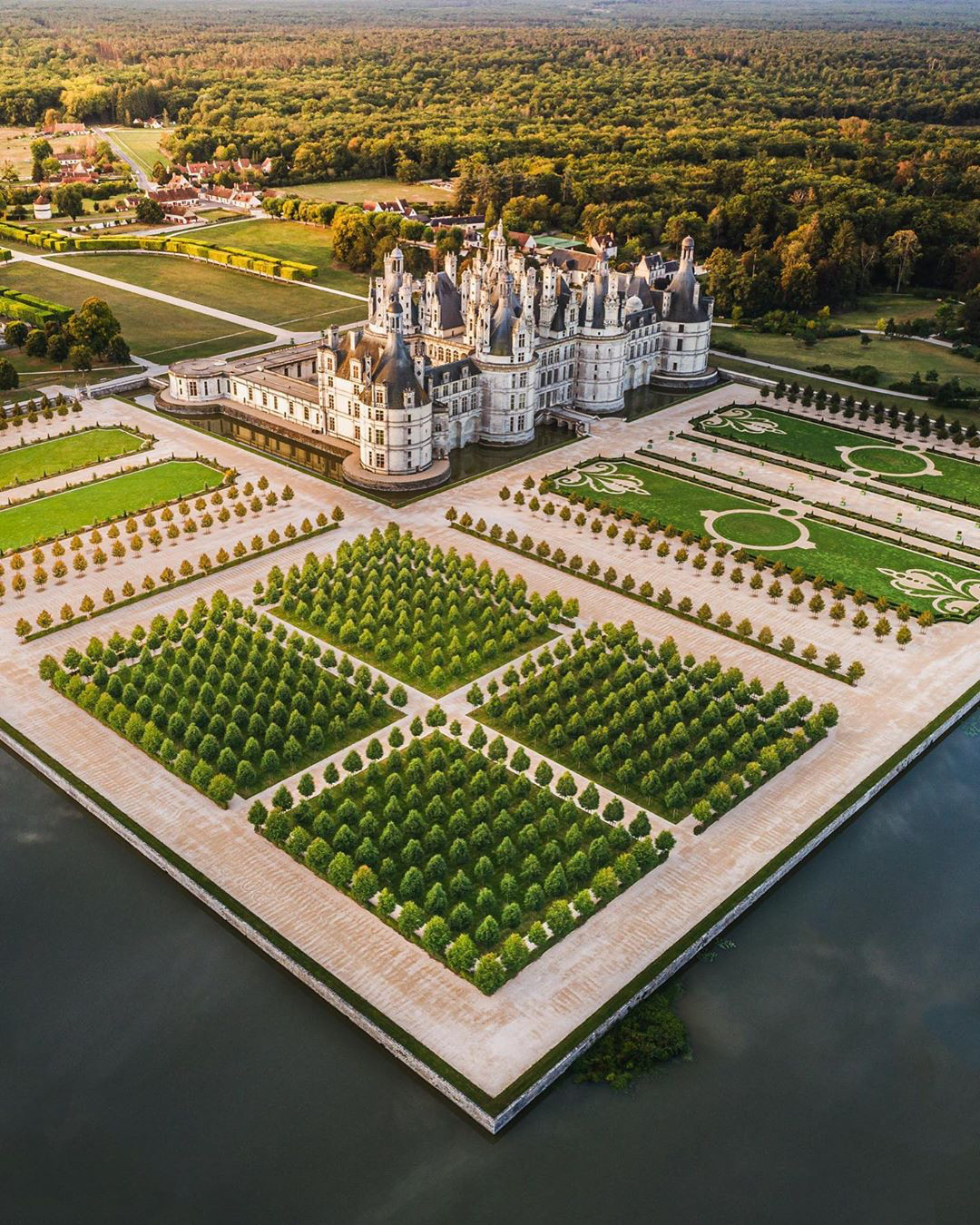 The Gardens at Chateu de Chambord, France.