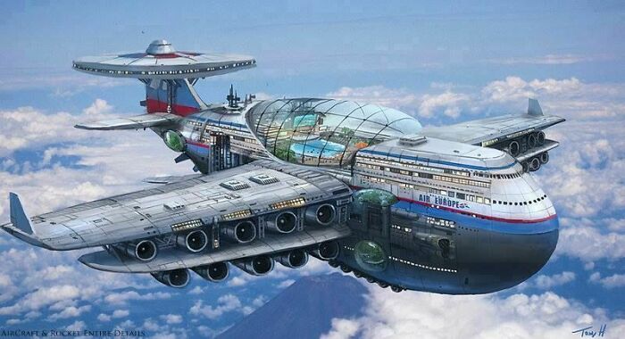 Concept For Jetliner Air Travel circa 1977