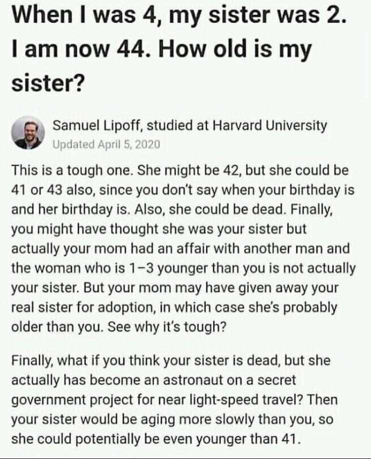 Samuel Lipoff studied at Harvard, obviously.