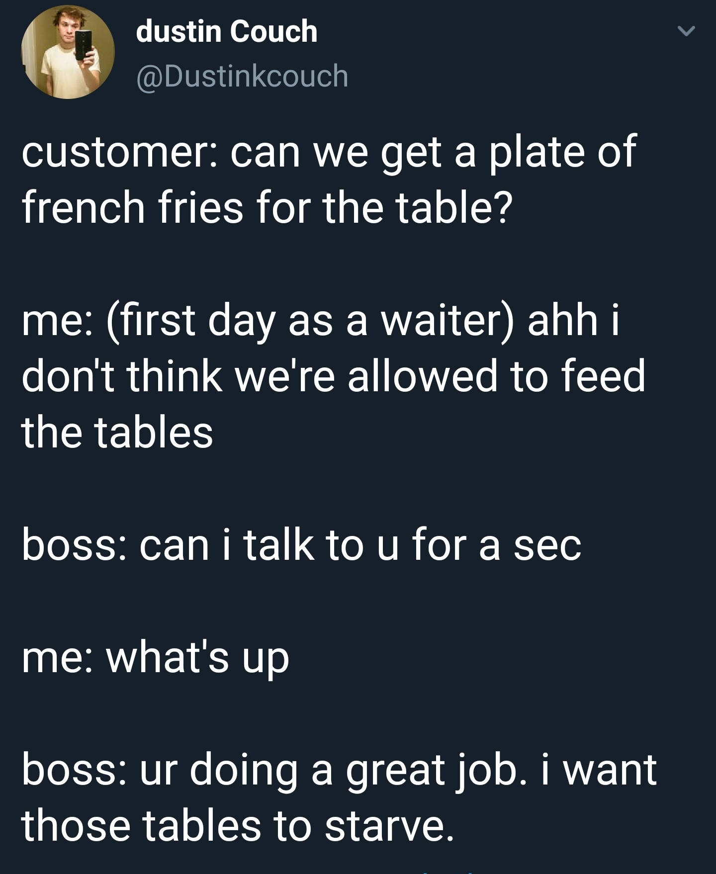 Being a waiter can be hard...