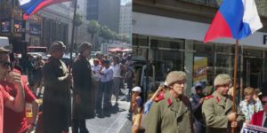 Russian guards protect Donald’s star on the walk of fame.