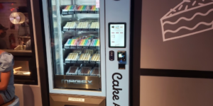 A vending machine whom serves slices of cake. God bless them, every one.
