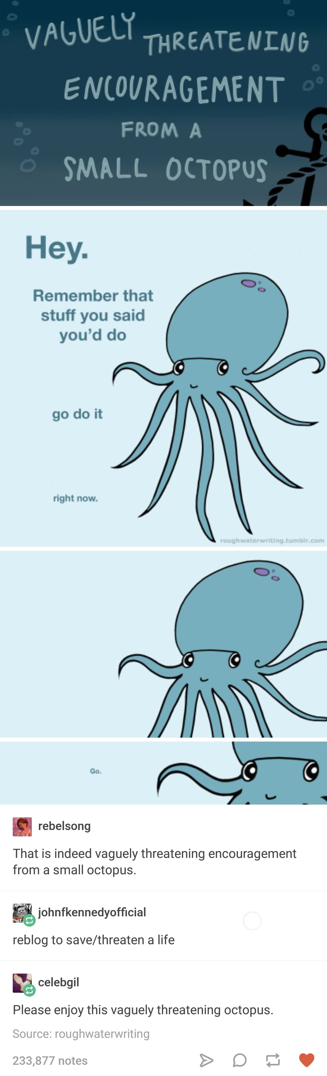 Encouragement from an Octopus