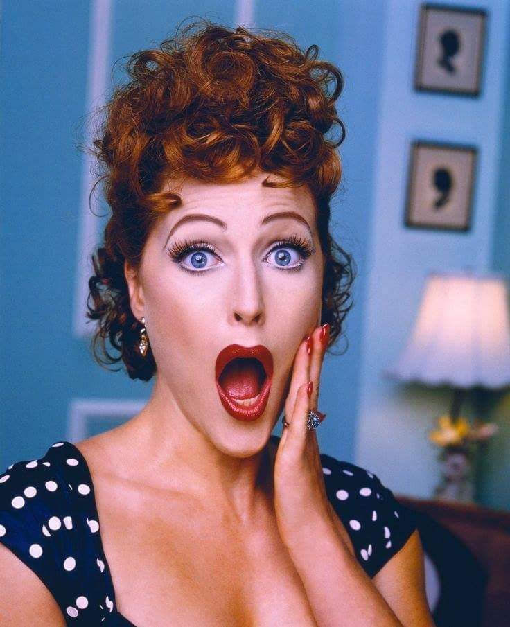 Gillian Anderson cosplays as Lucille Ball on occasion.
