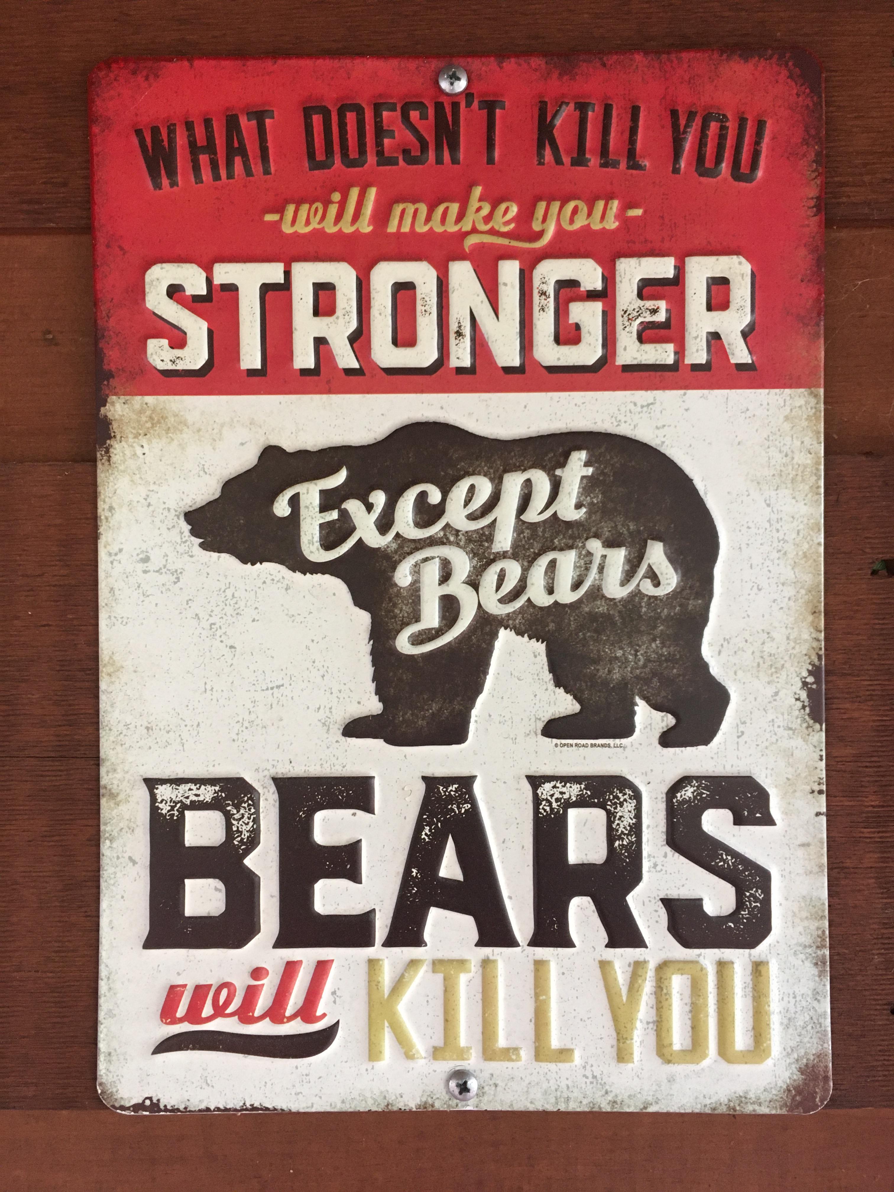One of the things about bears, is...