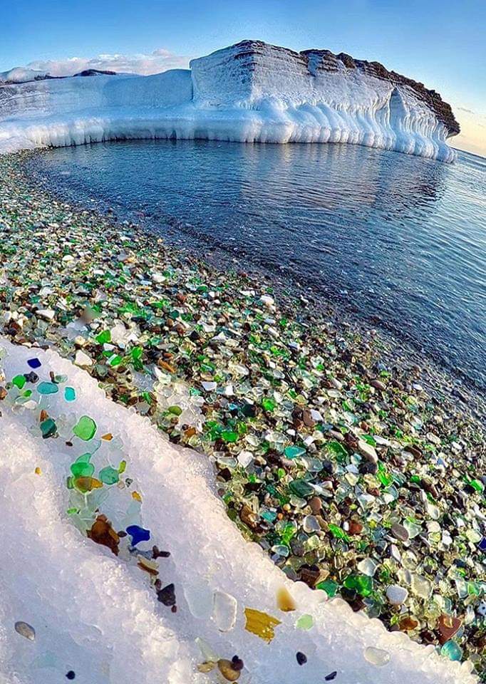 A glass beach in Russia