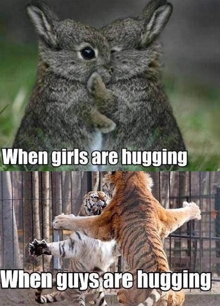 Girl hugging vs guy hugging