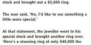 Got her a stunning $40k ring.
