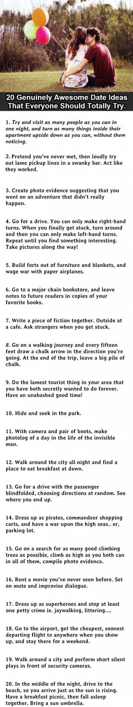 20 Awesome date ideas