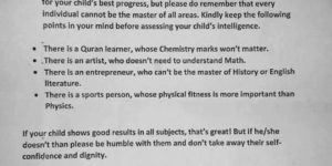 This school letter to parents right before the exam is awesome