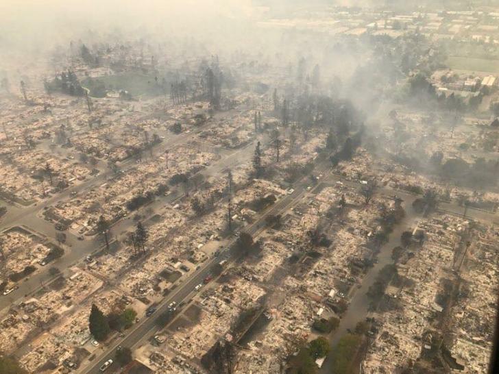 California suburb destroyed by fire