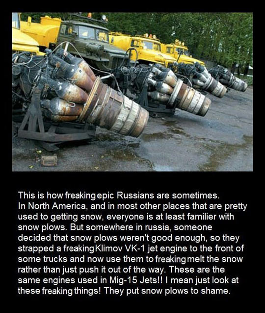 Russians putting snow plows to shame