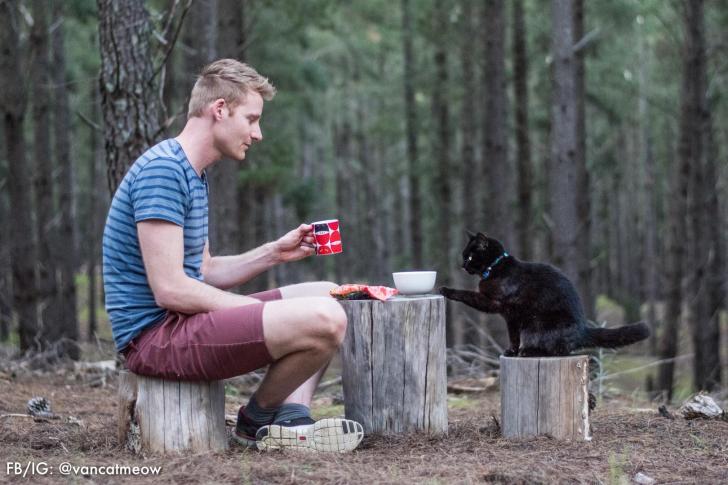 Been travelling around Australia with my cat Willow in a campervan for 2.5 years. We love having little talks in the forest.
