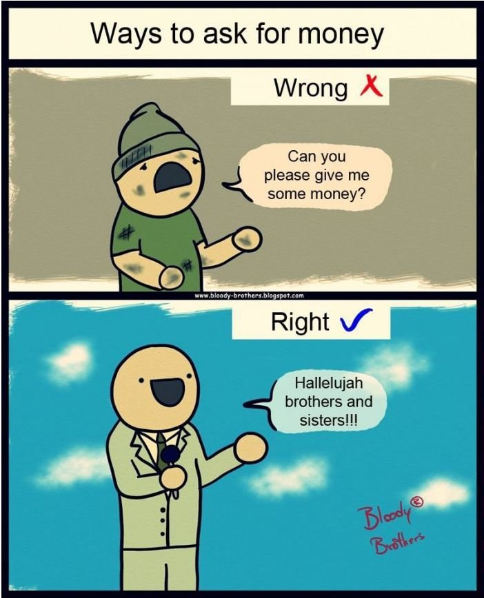 Ways to ask for money.