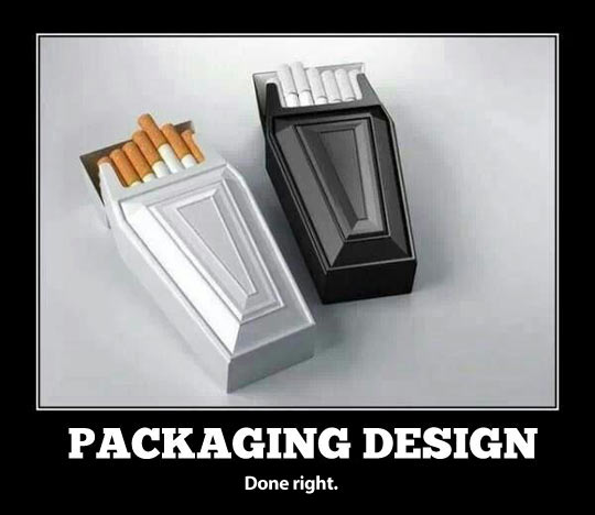 Cigarette packaging design. 
