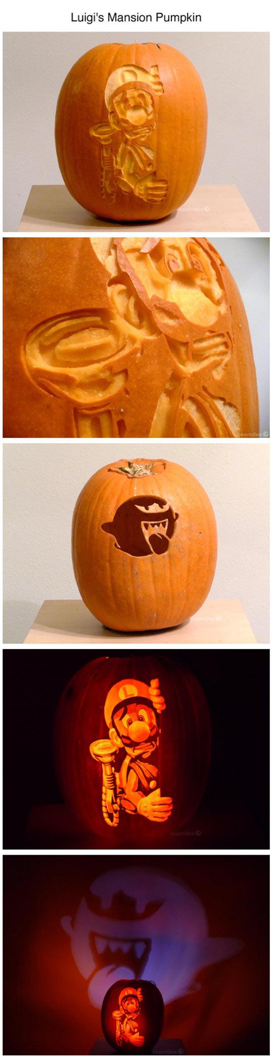 Luigi's Mansion Pumpkin art