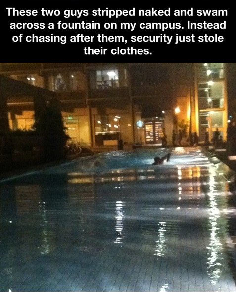 Campus security FTW.