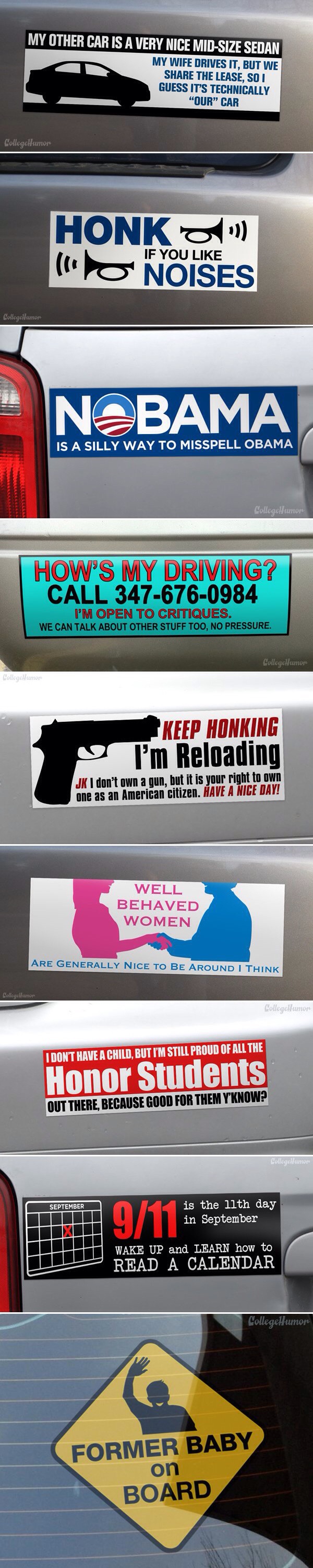 Passive bumper stickers