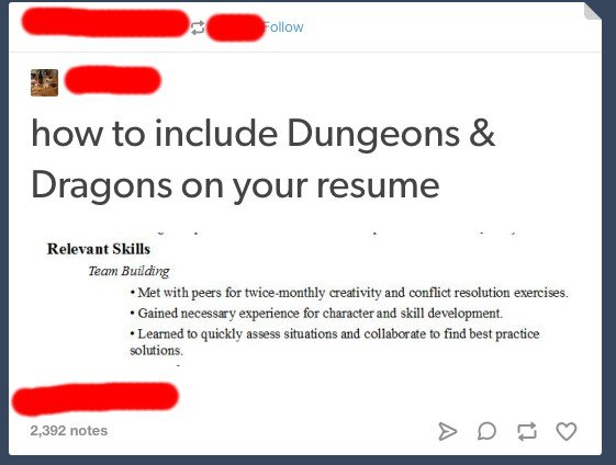 How to add Dungeons & Dragons to your resume