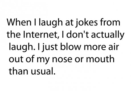 When I laugh at jokes on the internet