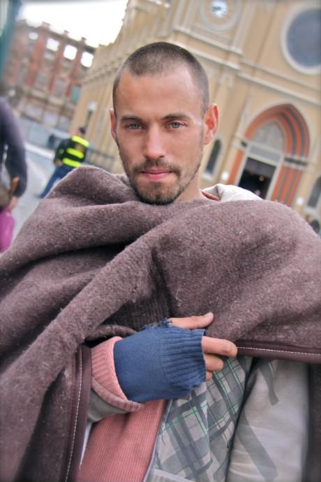 Ridiculously photogenic homeless guy.